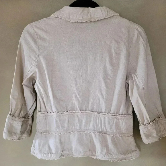 Jessica | Gorgeous Linen & Rayon Jacket in Cream, Size S - Picture 2 of 5